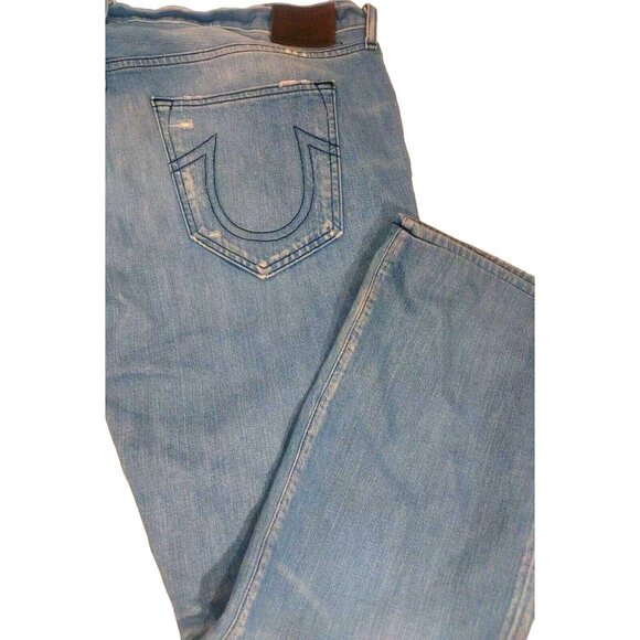 True Religion Bobby Big QT Distressed Jeans Black Stitch - Sz 40 x 28 Md… - Picture 3 of 13